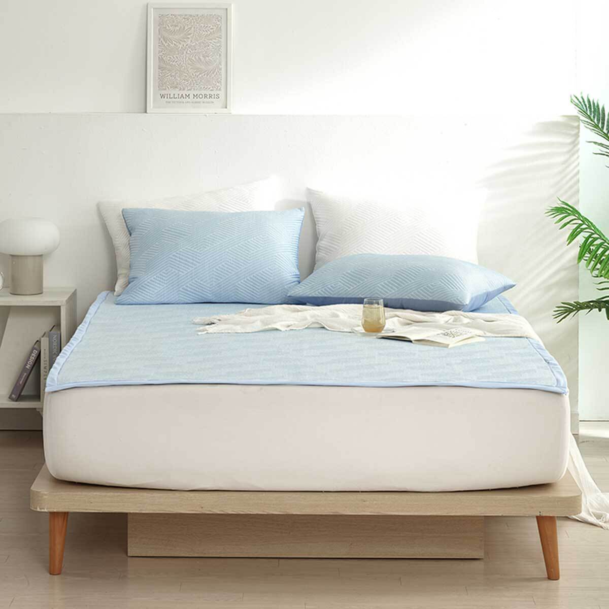 에이프릴엣홈 3중직 아이스 메쉬 패드 - 퀸, 블루