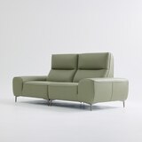 UND NA17 전체 천연 이태리 슈렁큰통가죽 3인 소파 - 올리브그린