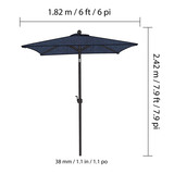 앳레저 카페 스타일 우산, 1.8x1.8m 블루