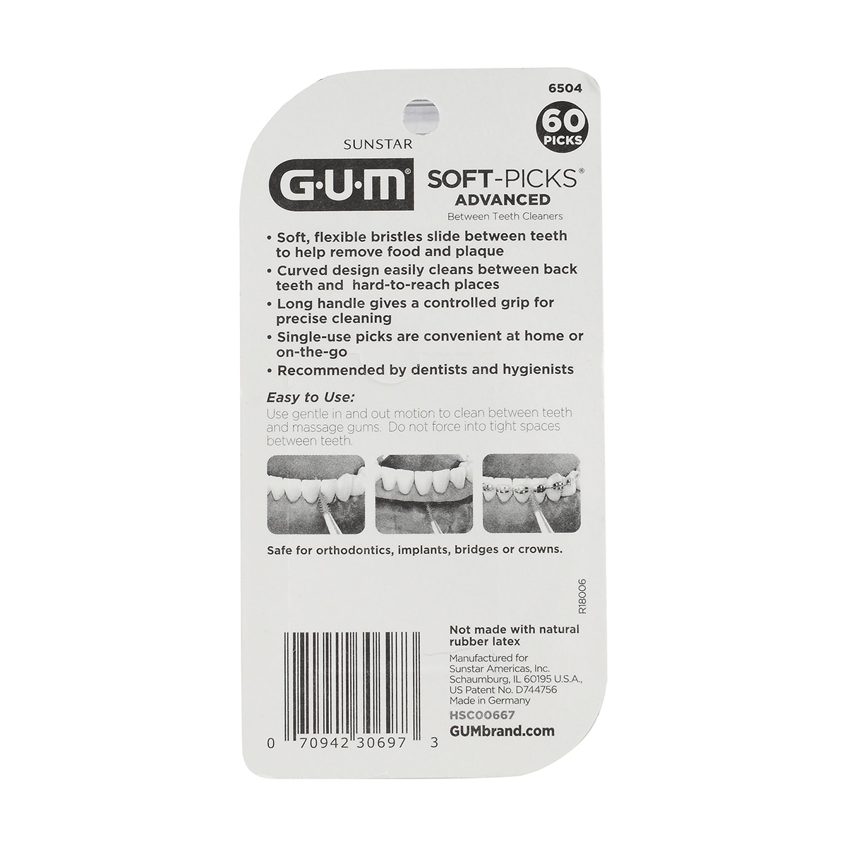 G.U.M 일회용 치간칫솔소프트픽어드밴스드60개x 4팩