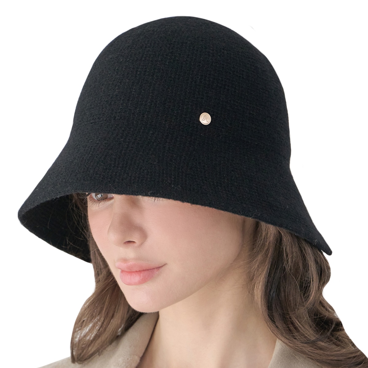 안드레아 바나 여성 울모자 - 블랙