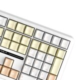 AULA 유무선 기계식 키보드 F108 황축 치즈화이트