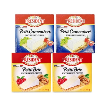 프레지덩 쁘띠까망베르 125g x 2 + 쁘띠브리 125g x 2