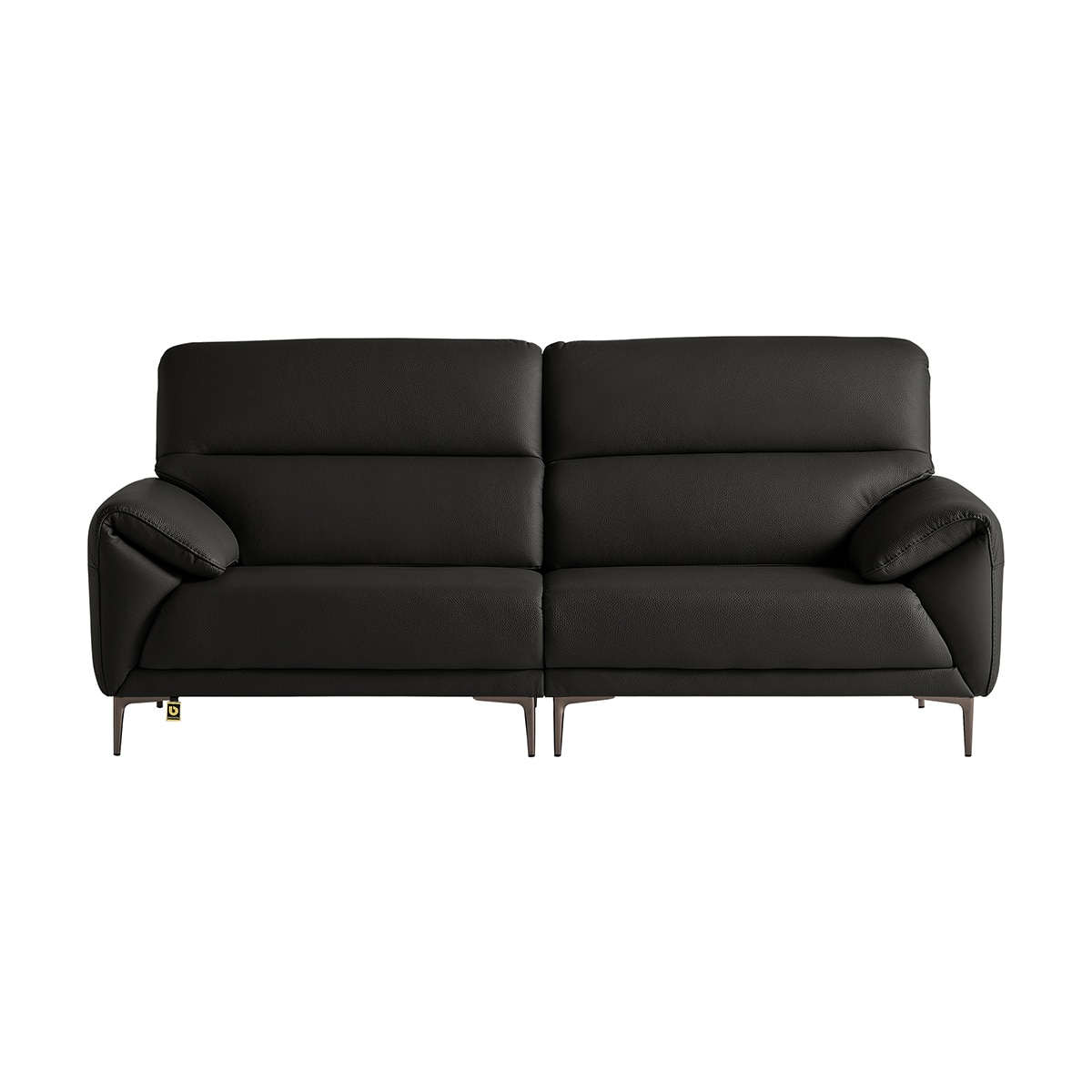 다우닝 데이지 전체 천연가죽 소파 3인 - 블랙