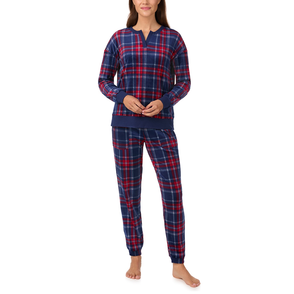 노티카 여성 실키 플리스 파자마 세트 - 레드