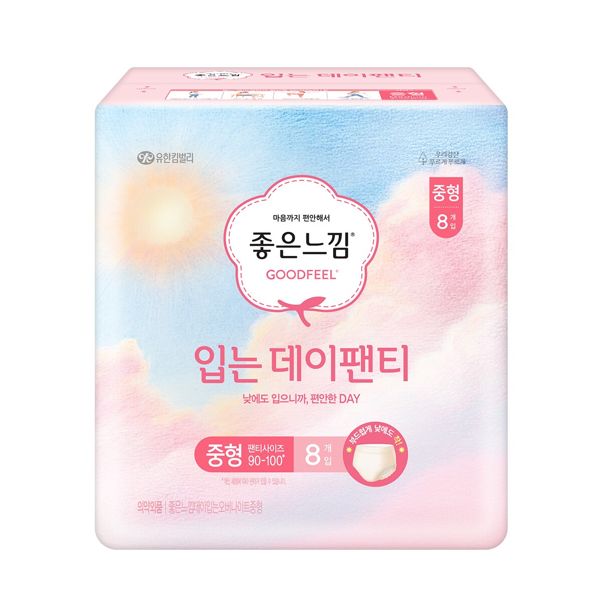 좋은느낌 입는데이팬티 중형 또는 대형 8개 x 4팩