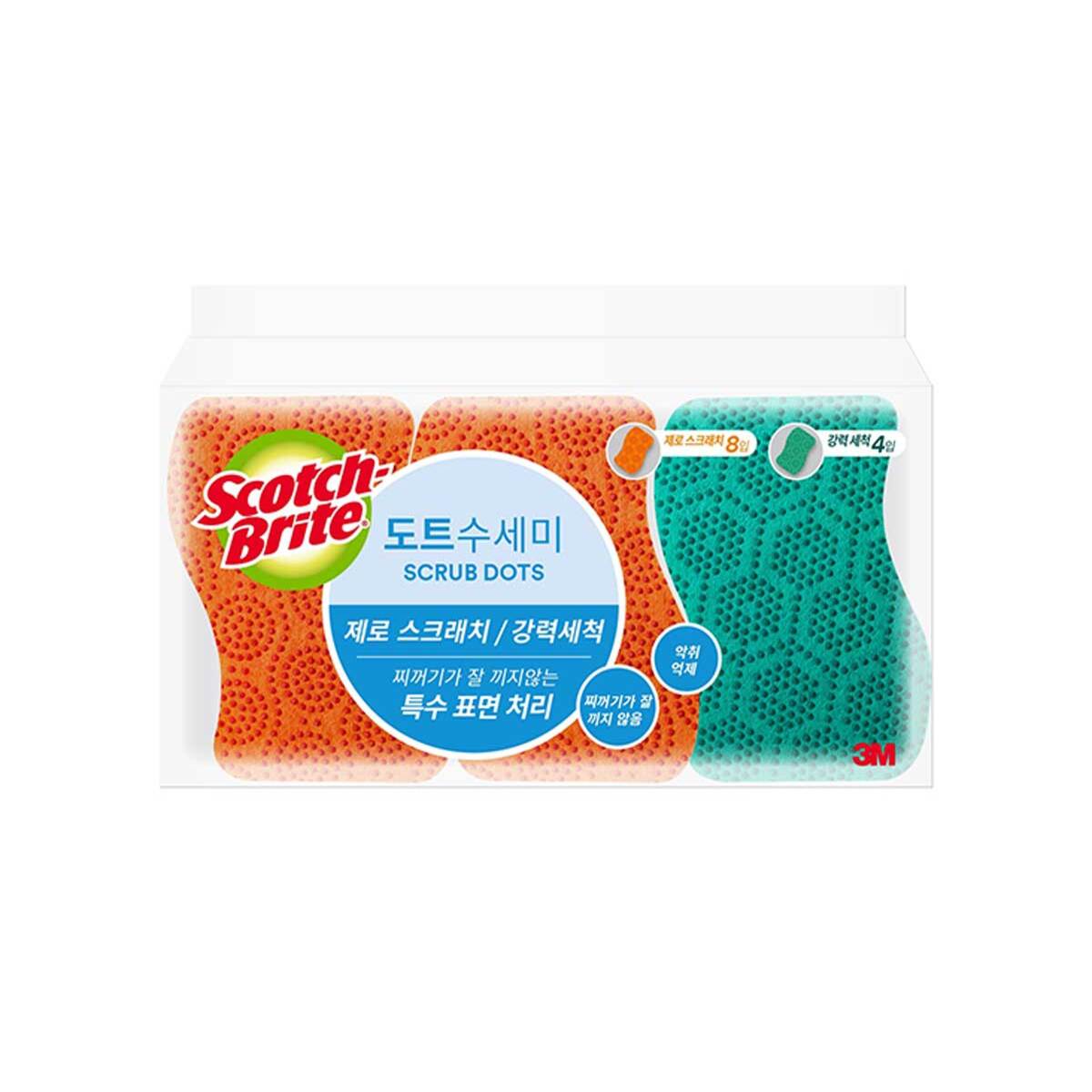 스카치 브라이트 다용도 도트수세미 12개 / 최소구매 2