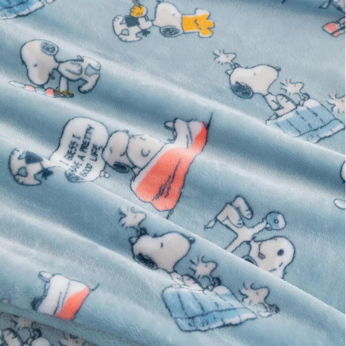 Peanuts 벨벳 담요 152 x 177cm - 블루