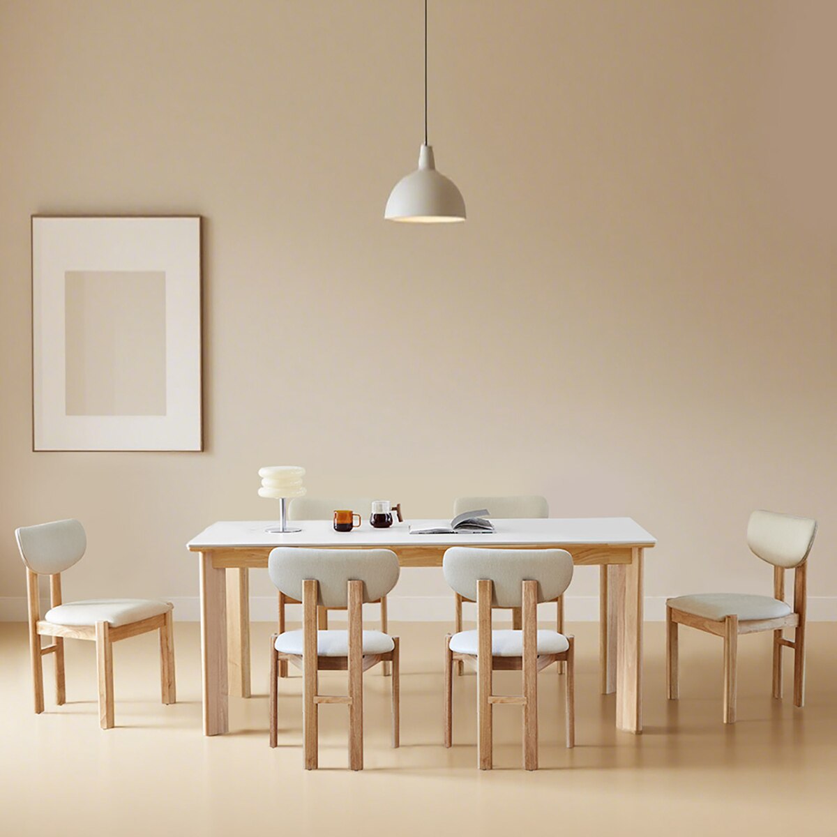 헤이지 세라믹 식탁 세트 6인 헤이지 세라믹 식탁 세트 6인