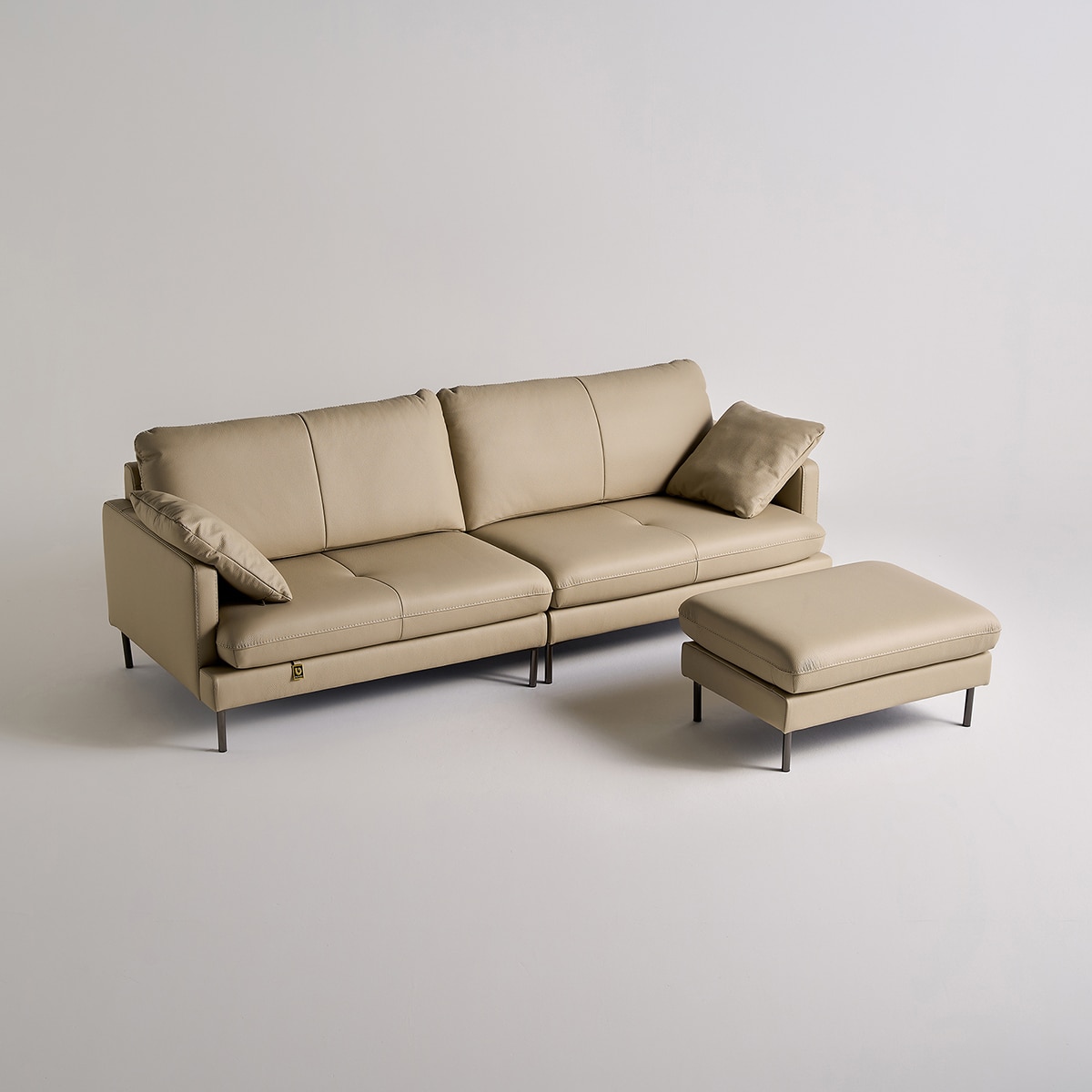 다우닝 코지 전체천연가죽 소파 3.5인+스툴