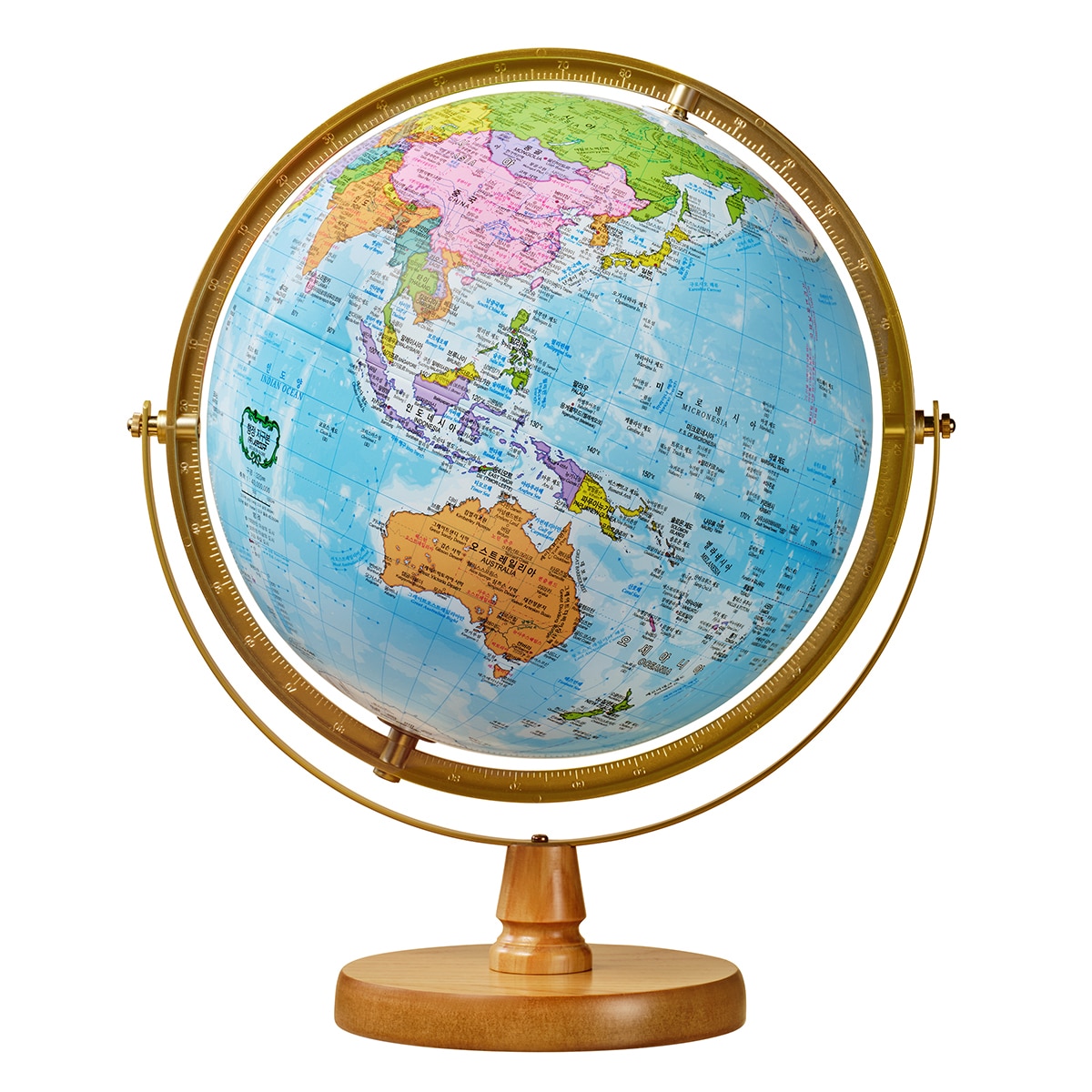 서전 LED 행정 지구본 32cm 스카이 블루