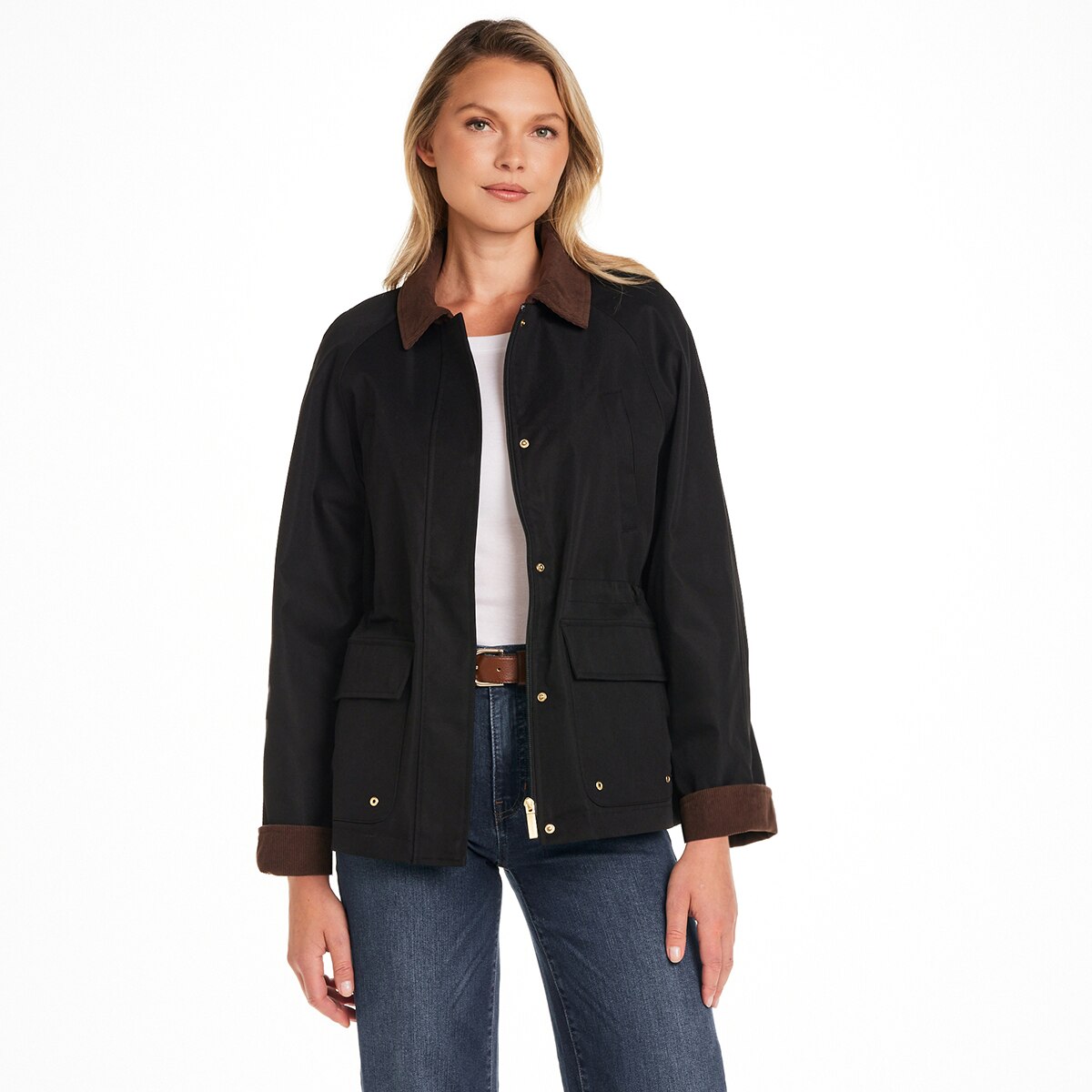 웨더프루프 여성 코듀로이 카라 재킷 - 블랙, L 웨더프루프 여성 코듀로이 카라 재킷 - 블랙, L