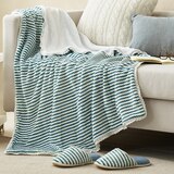 April At Home 플란넬 극세사 담요 슬리퍼 선물세트 - 레테(그린스트라이프) April At Home 플란넬 극세사 담요 슬리퍼 선물세트 - 레테(그린스트라이프)