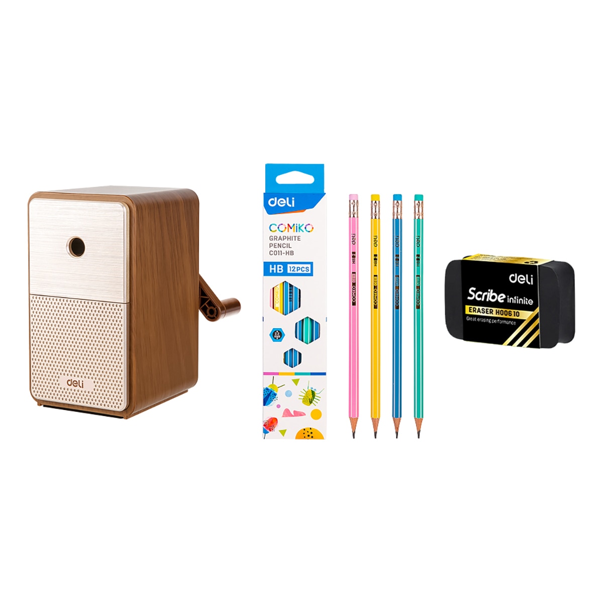 델리 레트로 연필깎이 세트 - 브라운