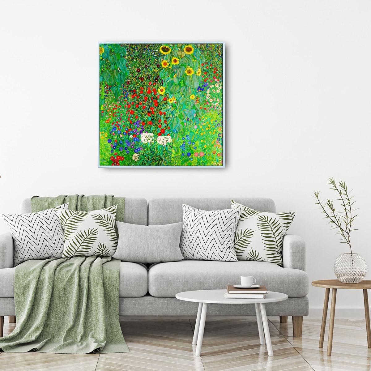 지클레 그림 액자 76x76cm - 클림트, 꽃이 있는 농장정원