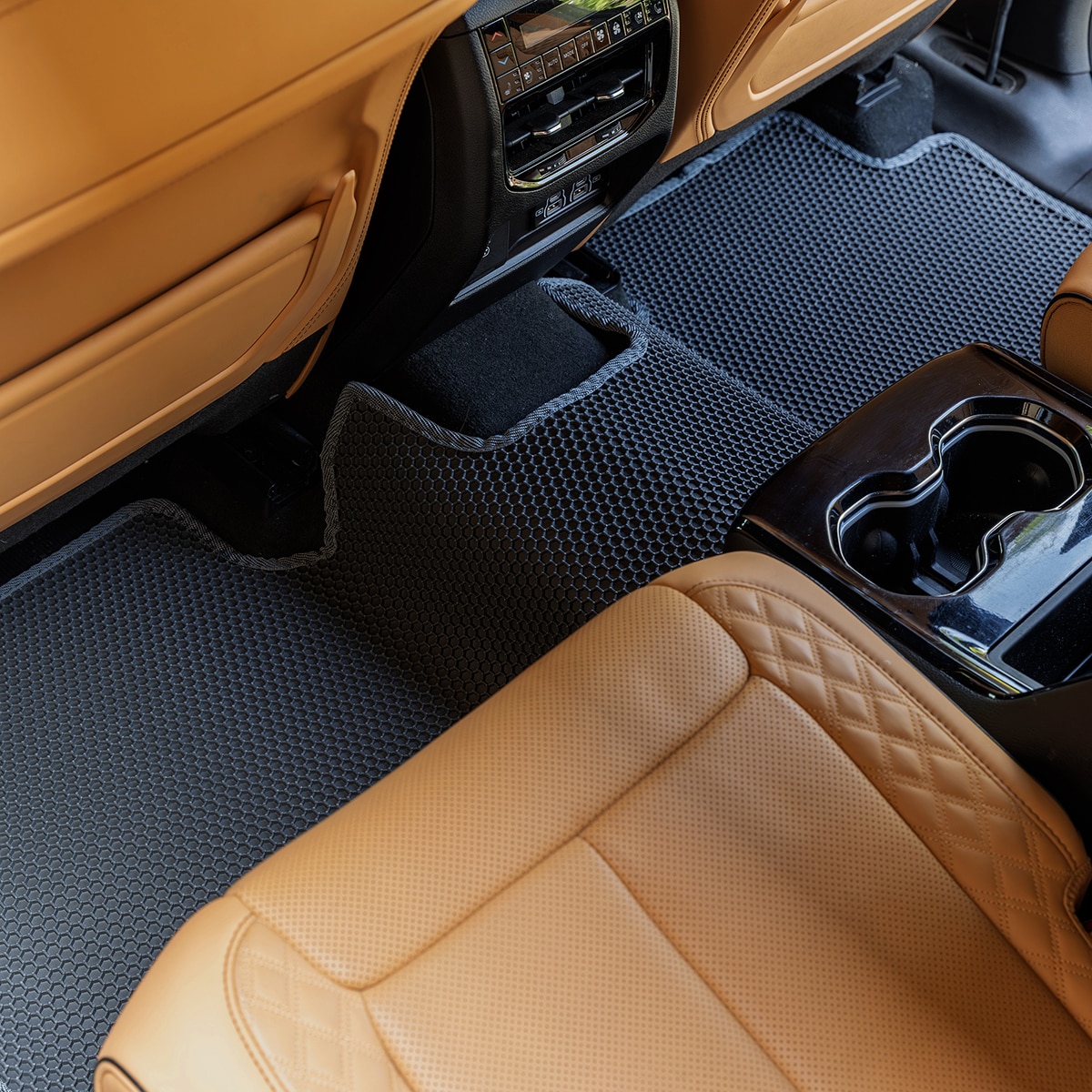 뉴베너 PVC 벌집 차량용 카매트 1+2열 - 그레이