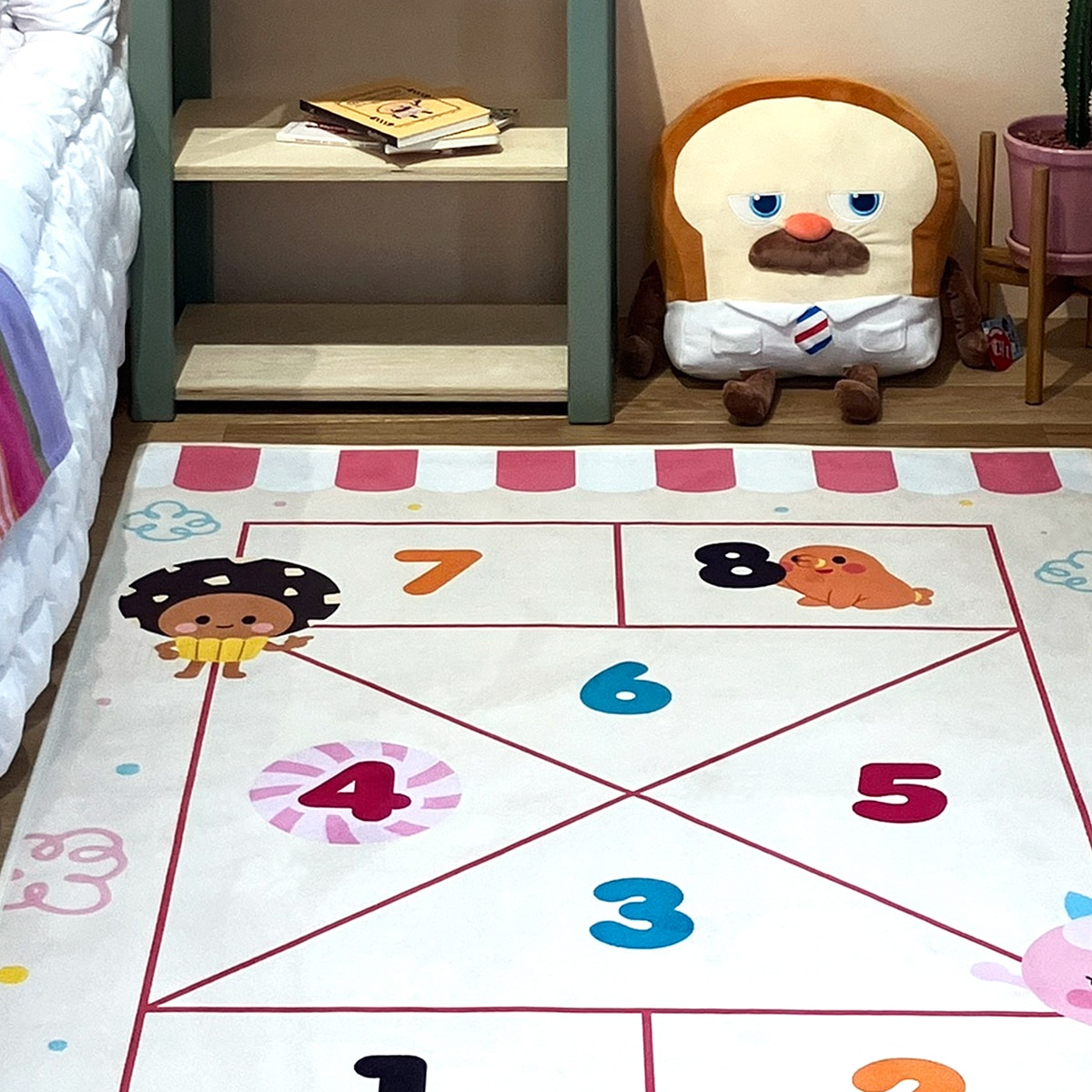 한일카페트x브레드이발소 키즈 러그 100x150cm - 사방치기