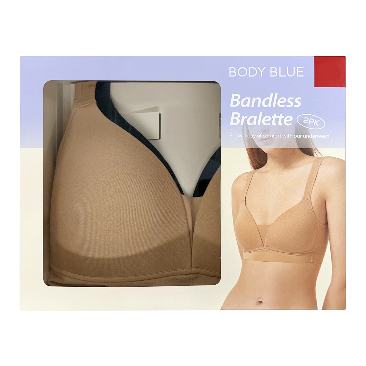 바디블루 밴드없는 브라렛 2매 - 블랙/베이지, 85A
