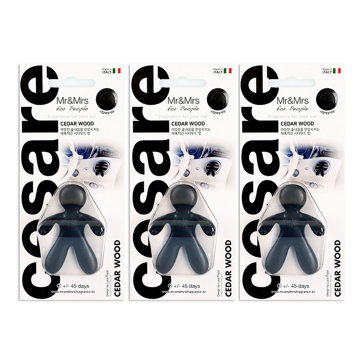 Mr&Mrs Cesare Car Air Freshener 3 pack - Black x 3