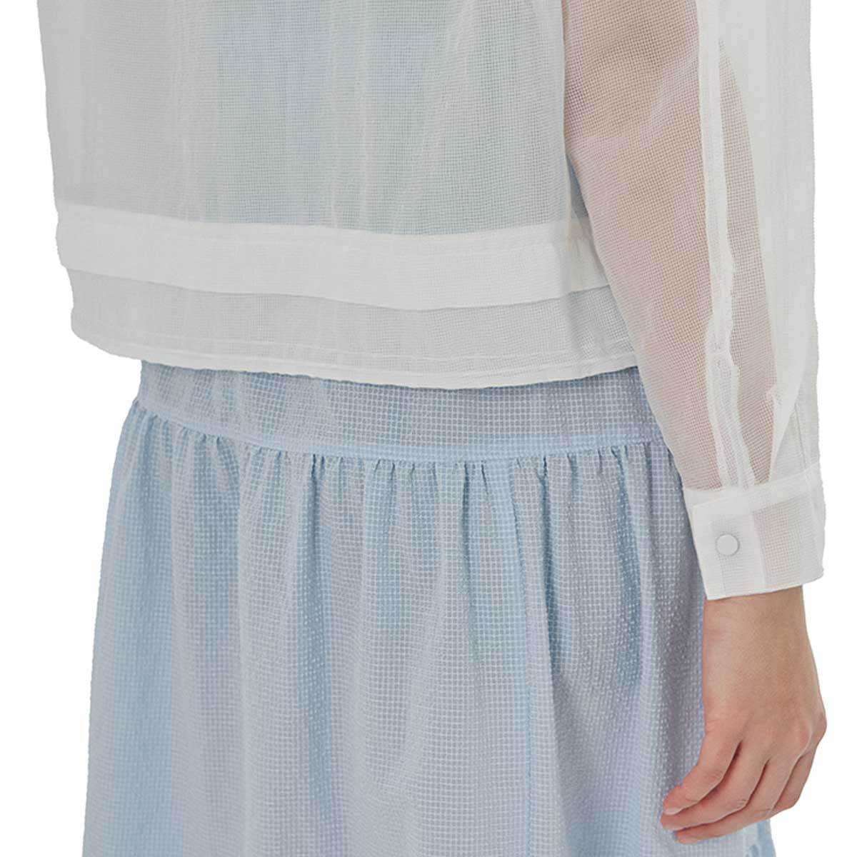 비지트 인 뉴욕 여성 시스루 메쉬 후드 점퍼