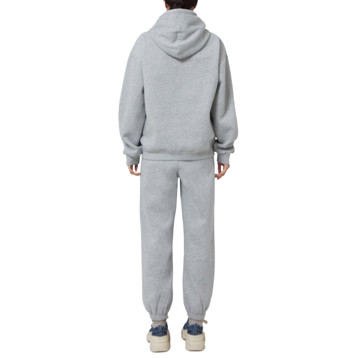 LAP 여성 기모 자수 후디 - 그레이 LAP 여성 기모 자수 후디 - 그레이