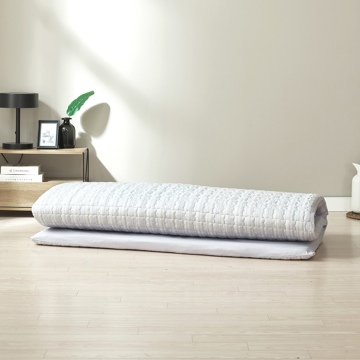 에이프릴앳홈 순면 누빔 워싱 면 요 - 퀸, 그레이(루빈)