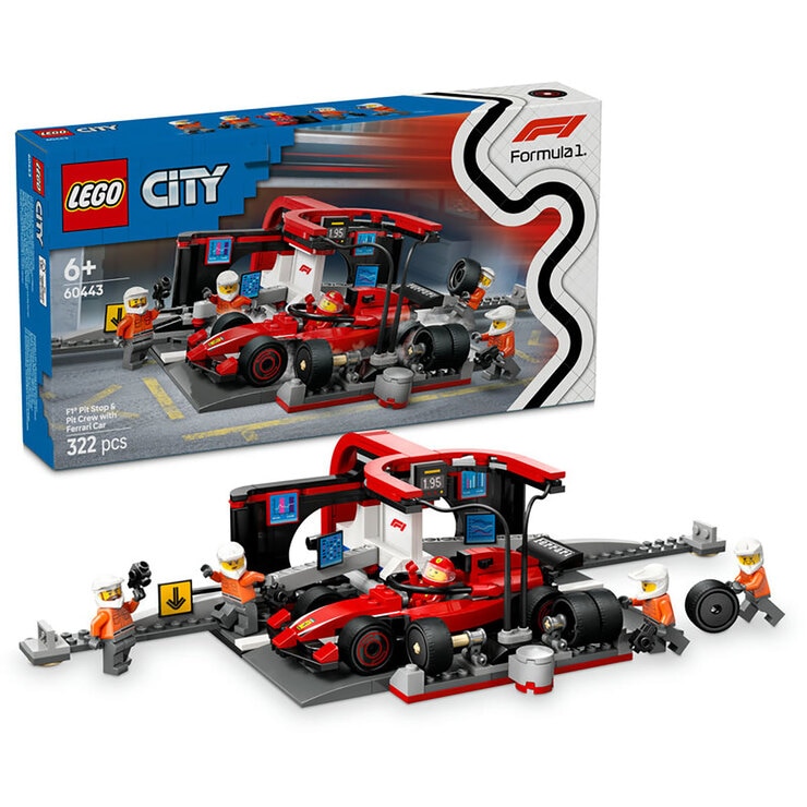 Lego City F1 Pit Stop & Pit Crew with Ferrari Car 680908
