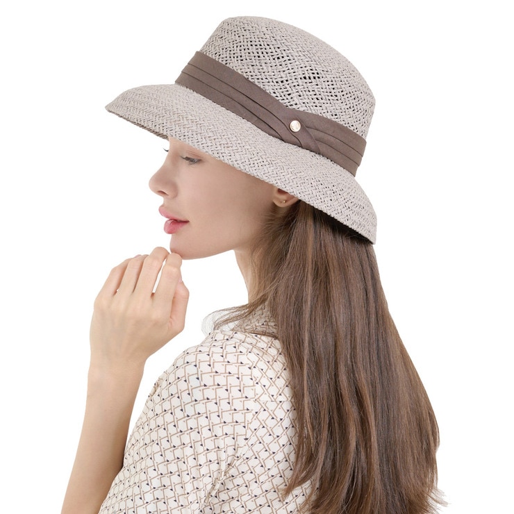 안드레아바나 여성 보우 햇 - 그레이