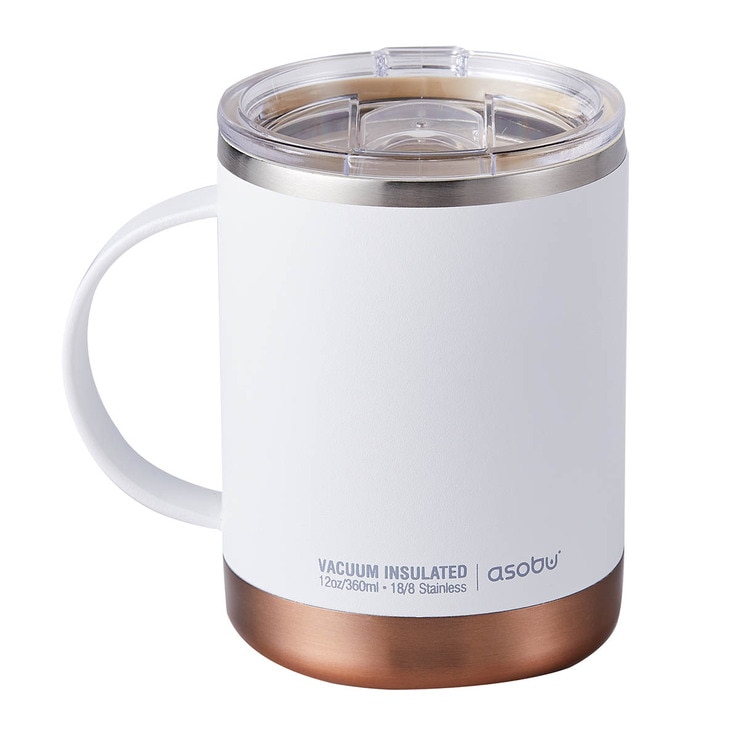 아소부 얼티미트 머그 360ML 2P - 화이트&버건디
