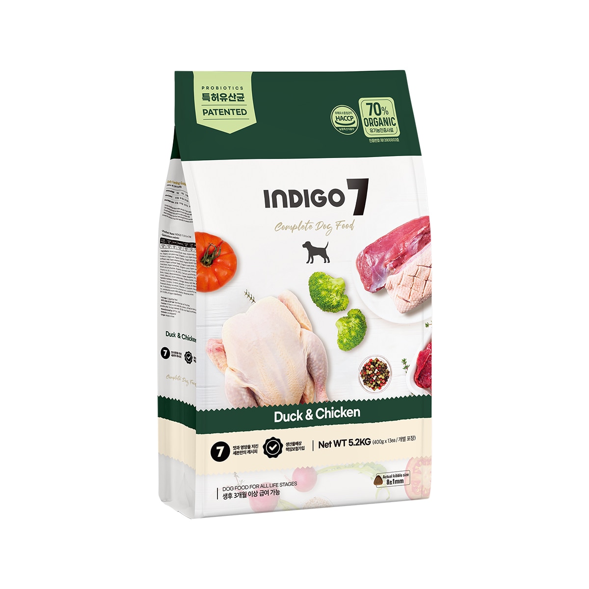 인디고 세븐 반려견 사료 5.2kg - 오리 & 닭고기(D)