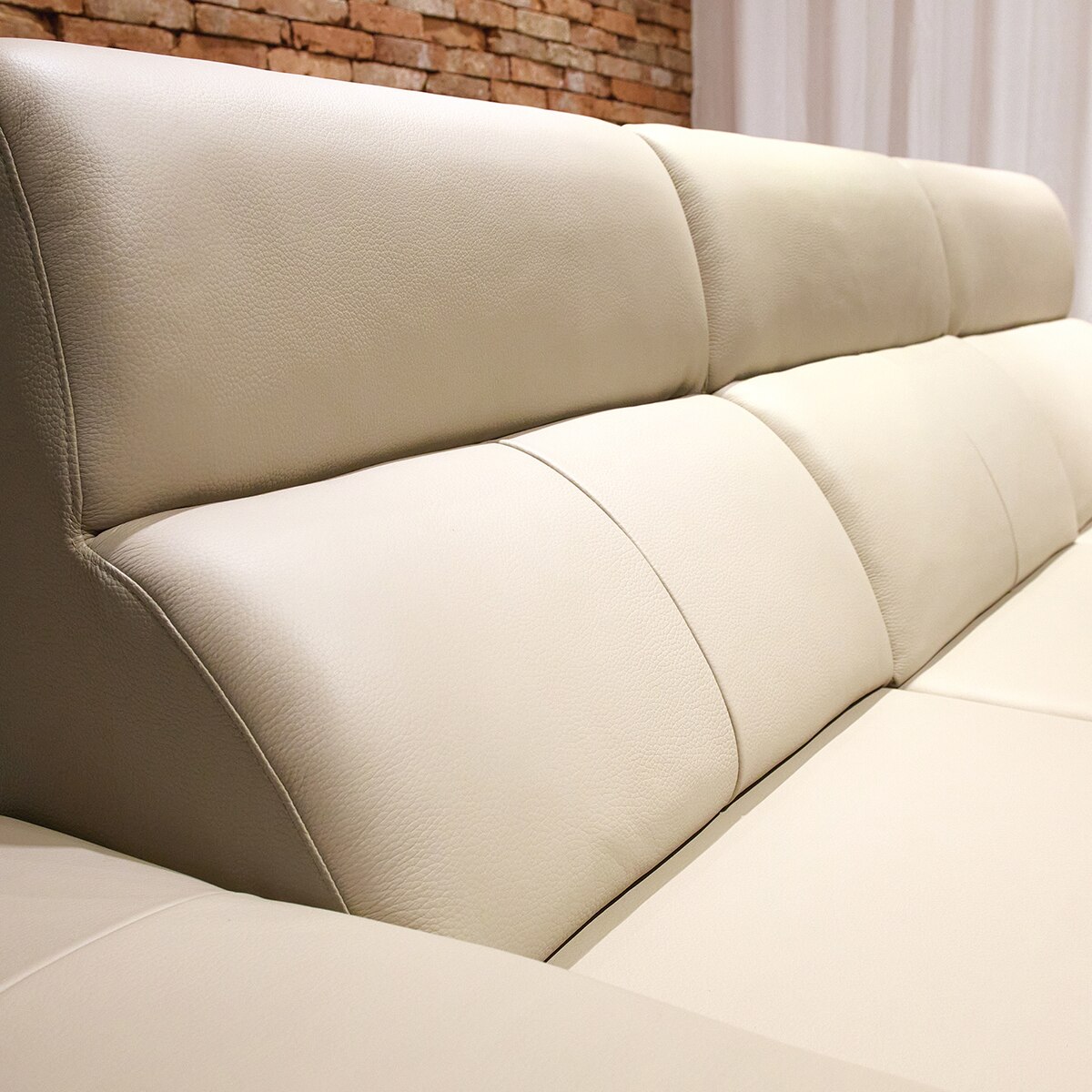 사트바 프라임 통가죽 슬라이딩 소파 4인