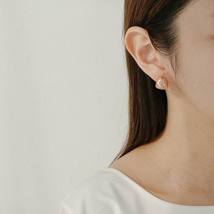로사 파론치노 은 귀걸이 - 핑크골드