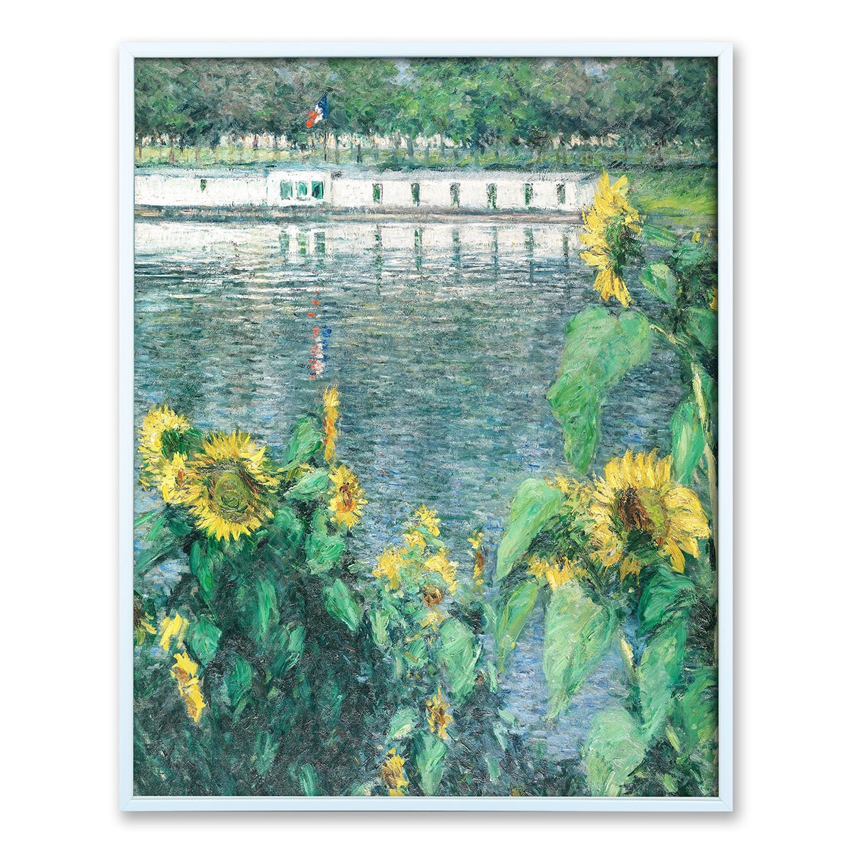 지클레 그림 액자 60x50cm - 카유보트, 세느강변의 해바라기