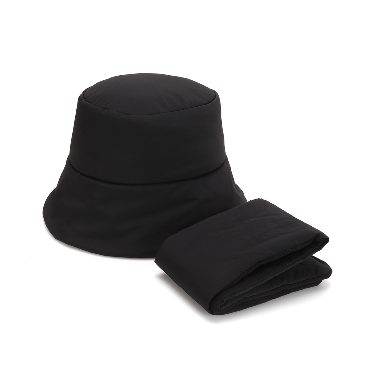 화이트샌즈 경량 패딩 버킷햇 + 넥 워머 SET 헬로나