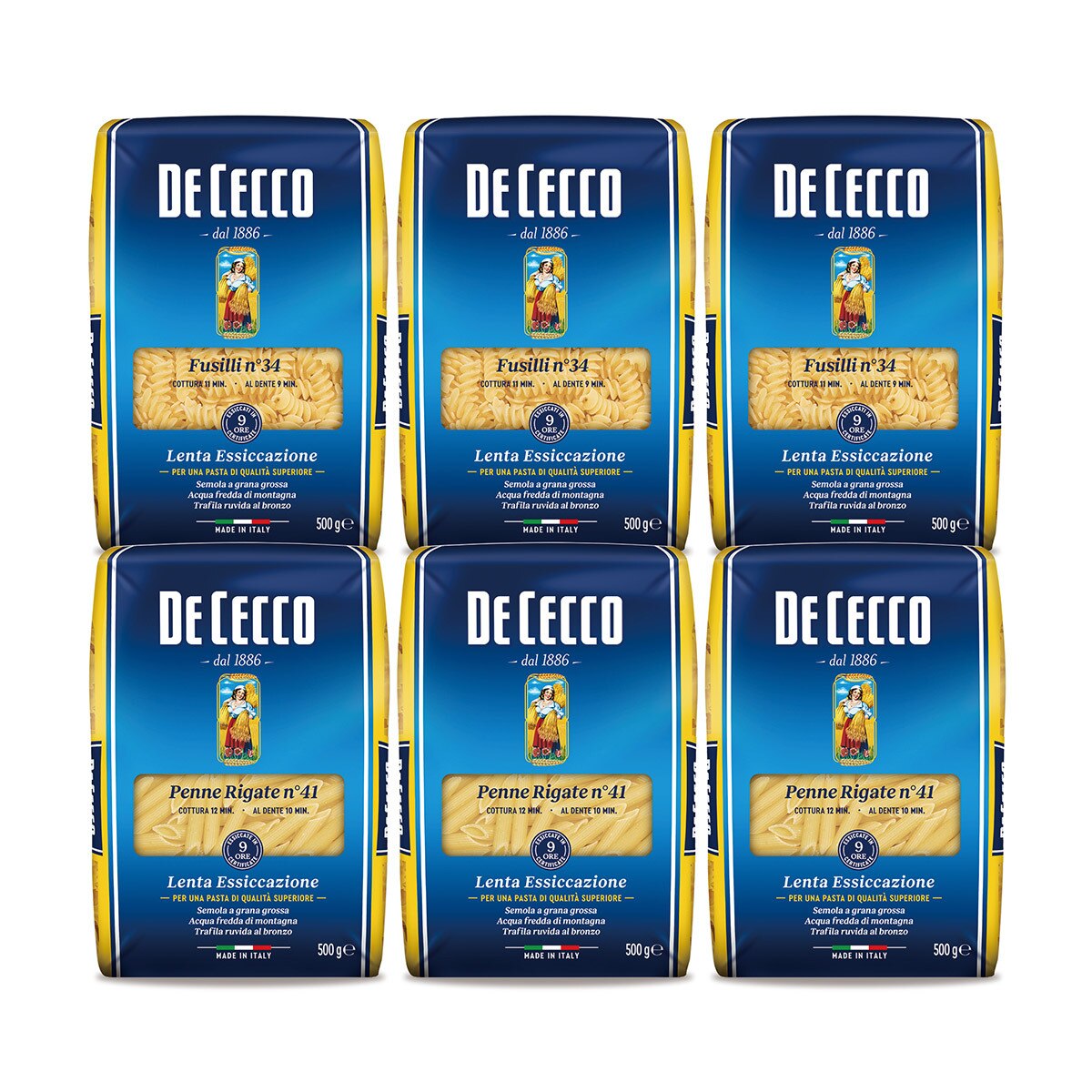 데 체코 파스타면(펜네, 푸실리) 500g x 6