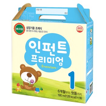 베지밀 인펀트프리미엄1단계 190ml 16 x 4박스 베지밀 인펀트프리미엄1단계 190ml 16 x 4박스