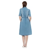 비지트 인 뉴욕 여성 데님 원피스 - 미디엄 인디고, M