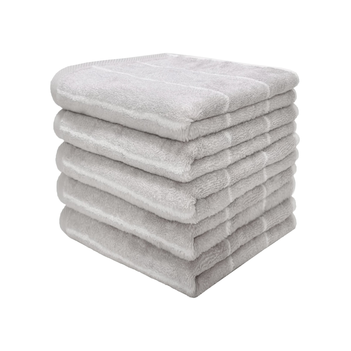 기라로쉬 뱀부 세면타월 5P - 그레이/라인