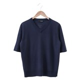 보니스팍스 여성 브이넥 풀오버 니트 - 네이비, L