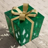 LED 메탈 선물 상자 장식 3개 세트 - 그린