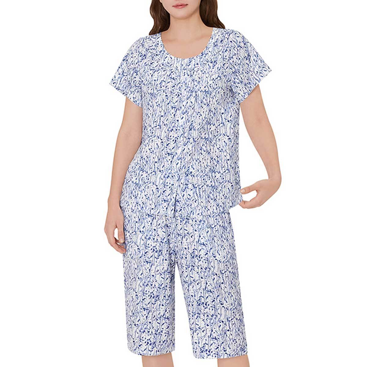 트라이엄프 여성 면 리플 파자마 세트 - 블루 트라이엄프 여성 면 리플 파자마 세트 - 블루