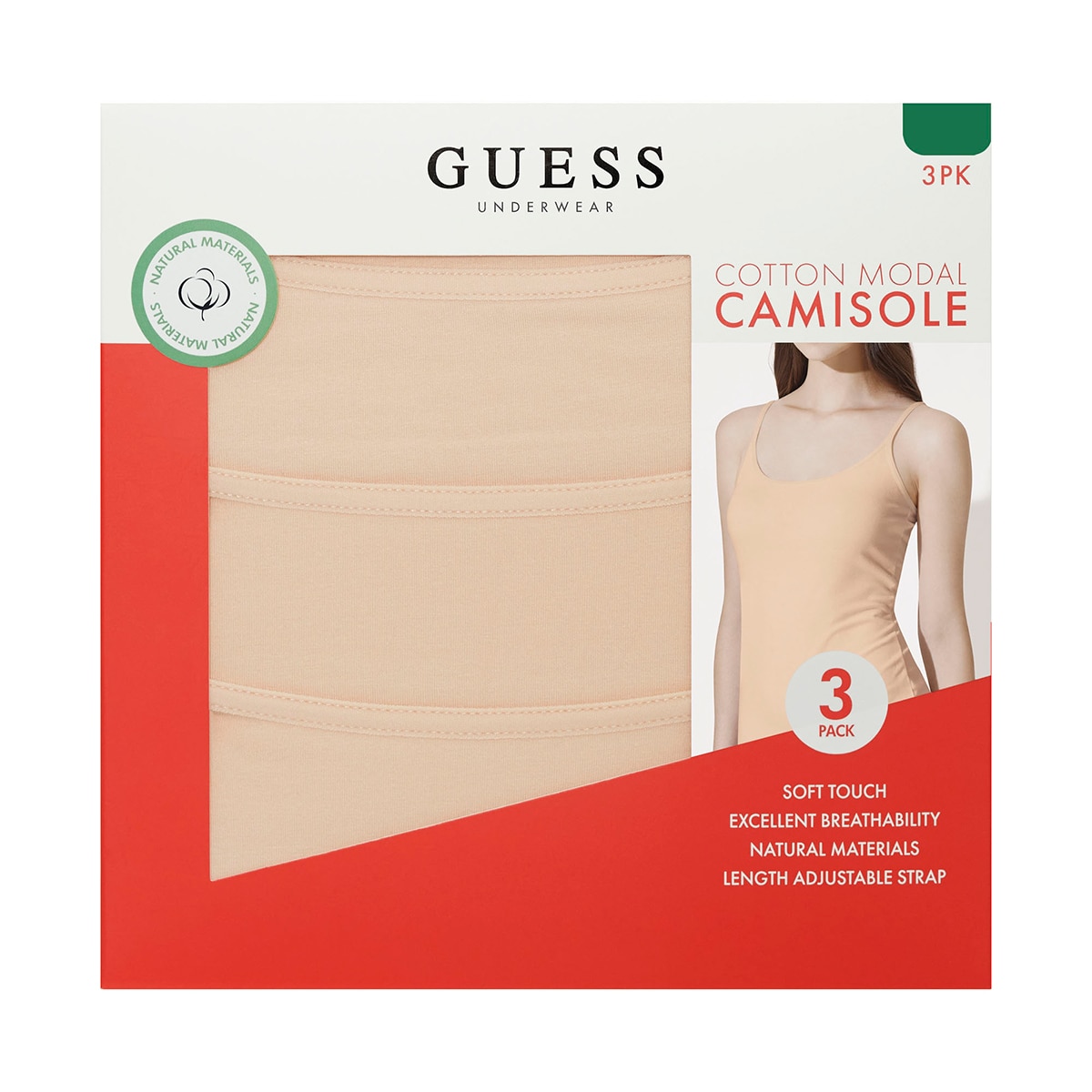 게스 여성 모달 캐미솔 3매 - 베이지/베이지/베이지
