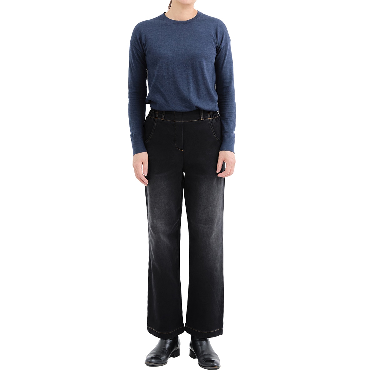 마리끌레르 여성 기모 밴딩 청바지