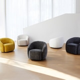 회전 안락의자 1인 소파 - 머스타드