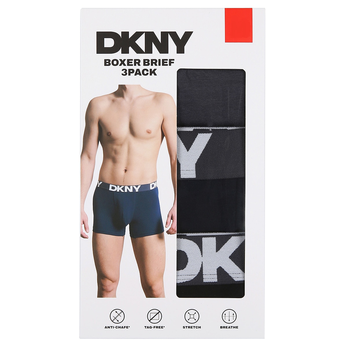 DKNY 남성 드로즈 3매 - 그레이/네이비/블랙, L(100)