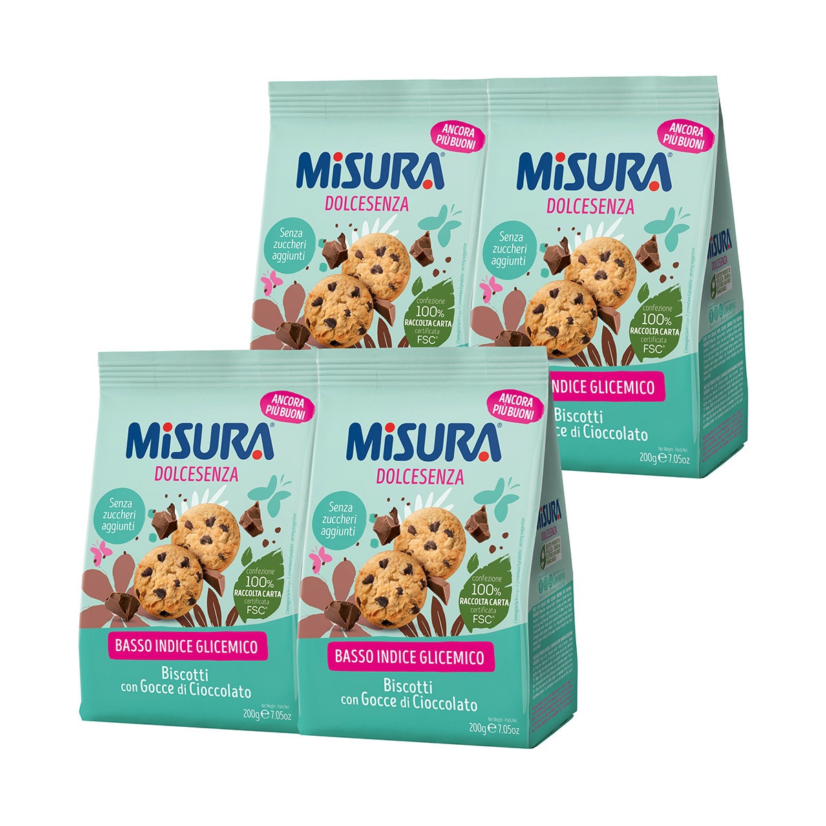 Misura 쿠키 세트 800g / 200g x 4개 - 초코칩 쿠키 200g x 4