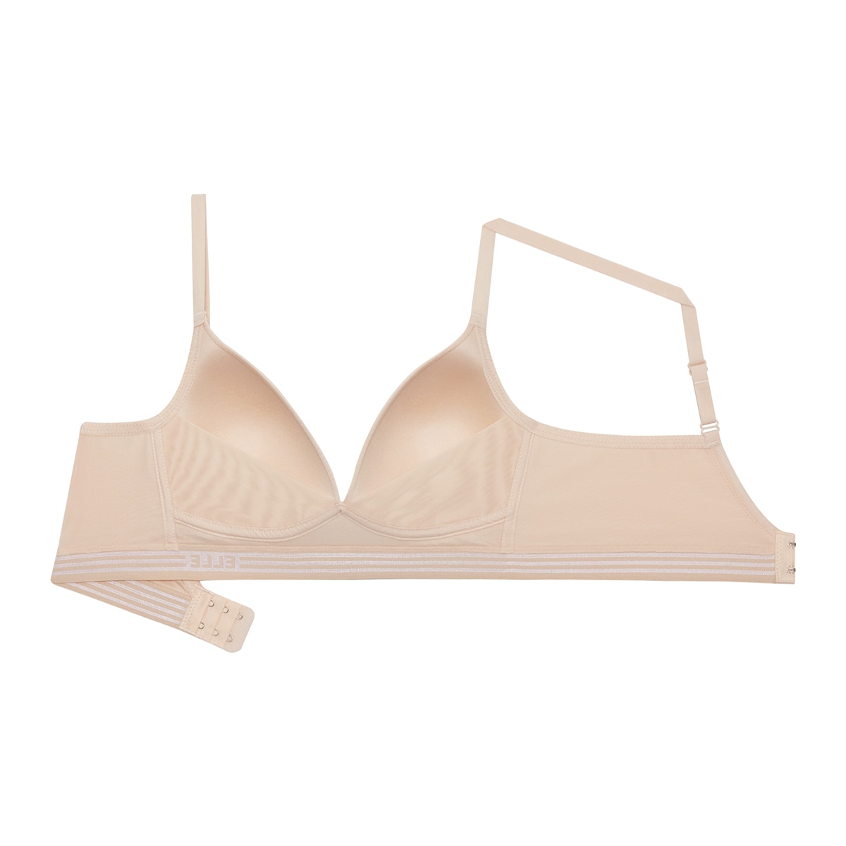 엘르 여성 엘라스틱 노와이어 브라 2매 - 라이트스킨/블랙, S