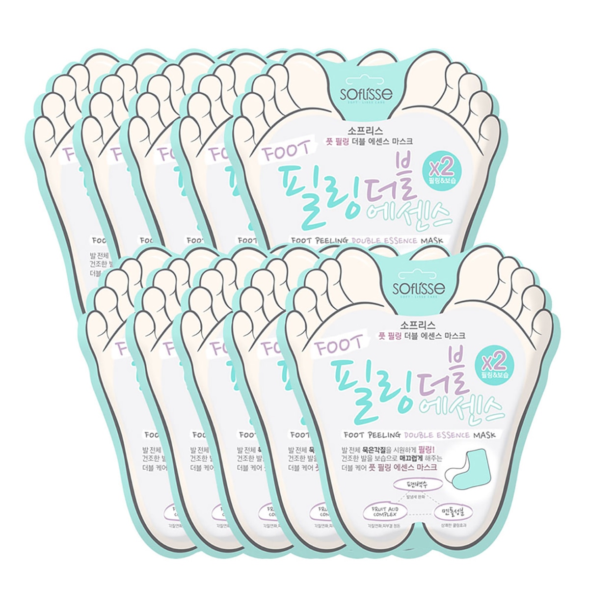 소프리스 풋 필링 더블 에센스 마스크 10매