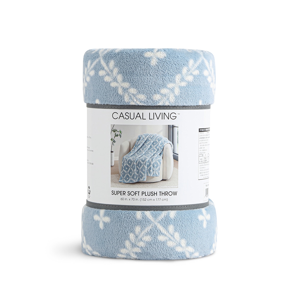 Casual Living 소프트 극세사 담요 152x177cm - 블루