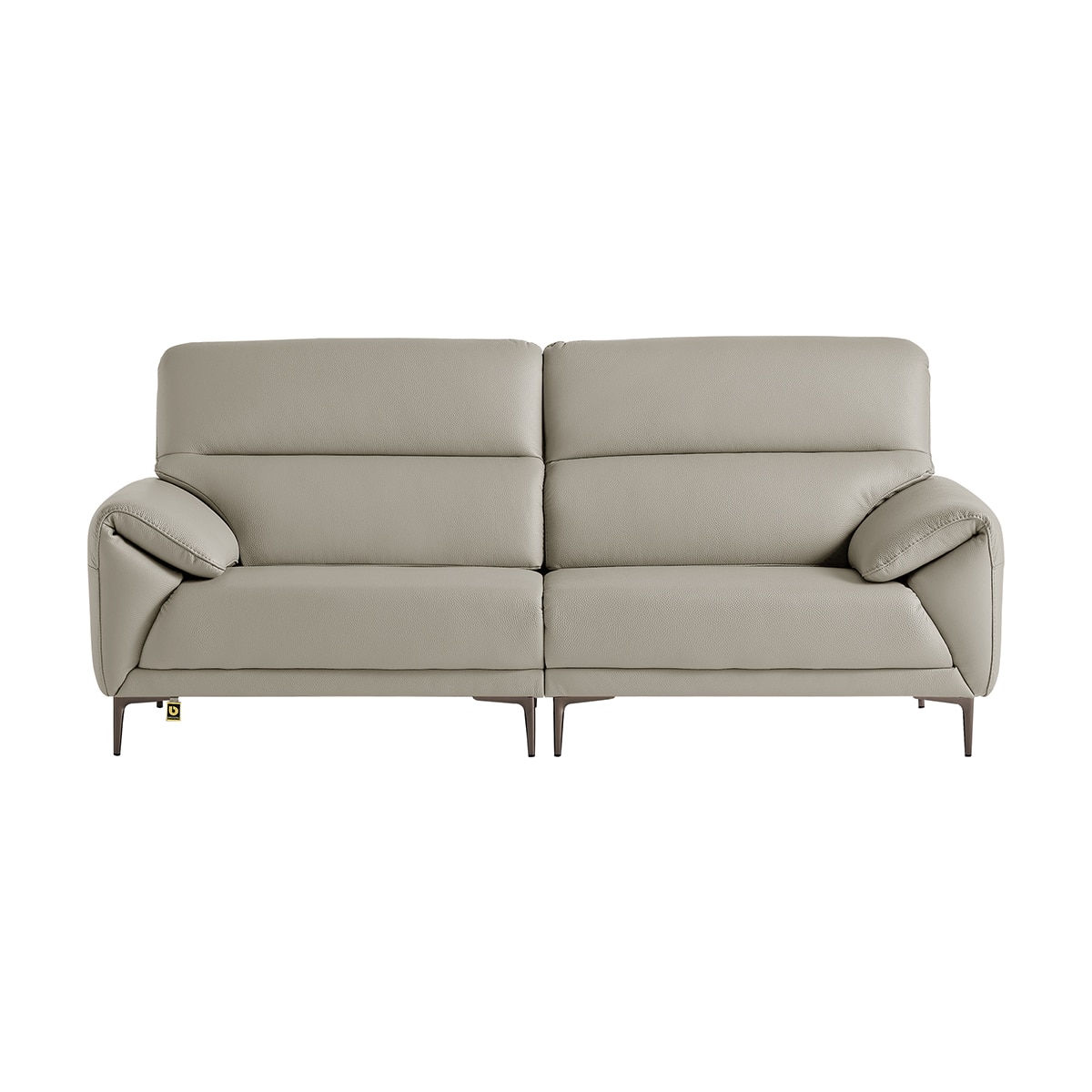 다우닝 데이지 전체 천연가죽 소파 3인 - 라이트그레이